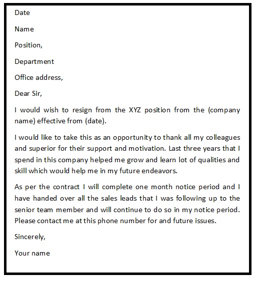 Polite Resignation Letter Sample Resignation Letters Sample